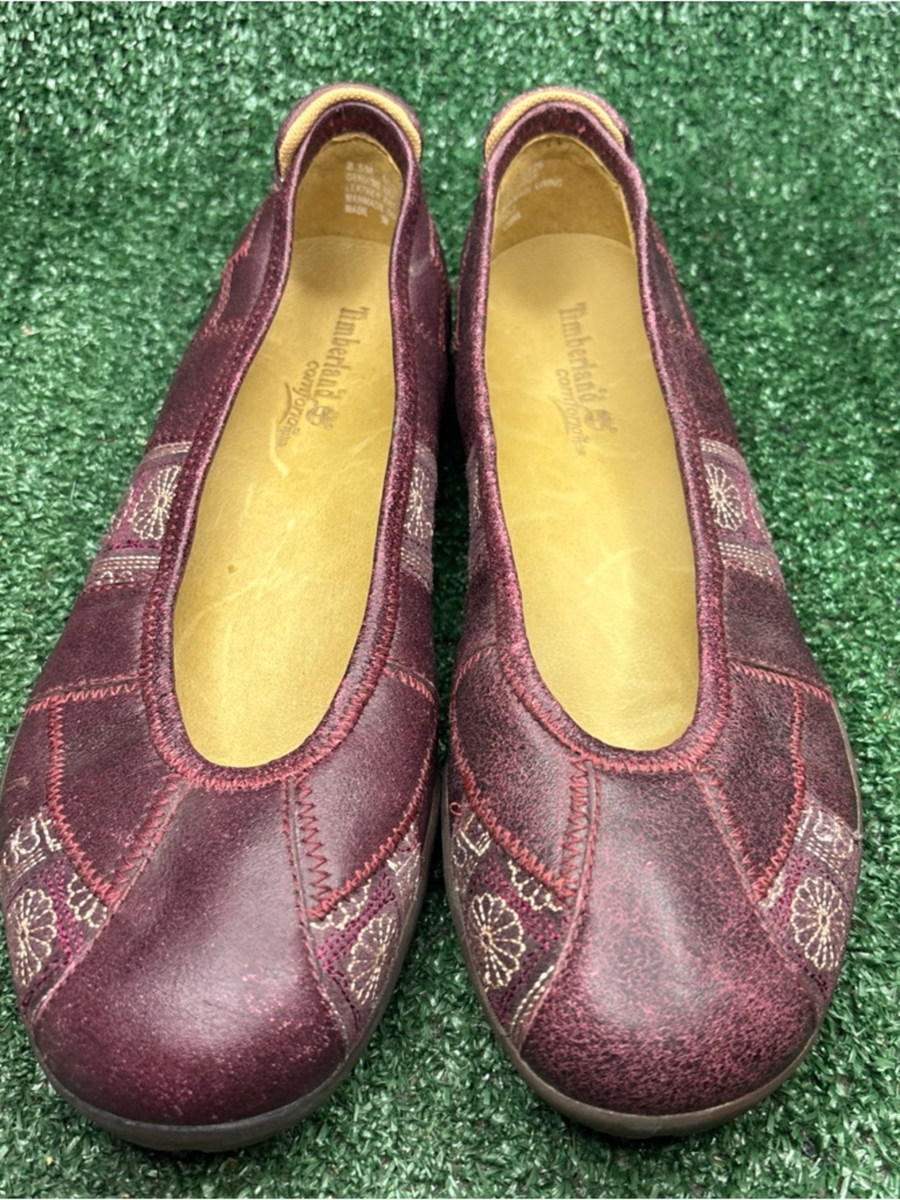 NEW Timberland Womens Slip On Ballet Flats Size 8.5 Oxblood Leather Arch Support - Picture 2 of 12